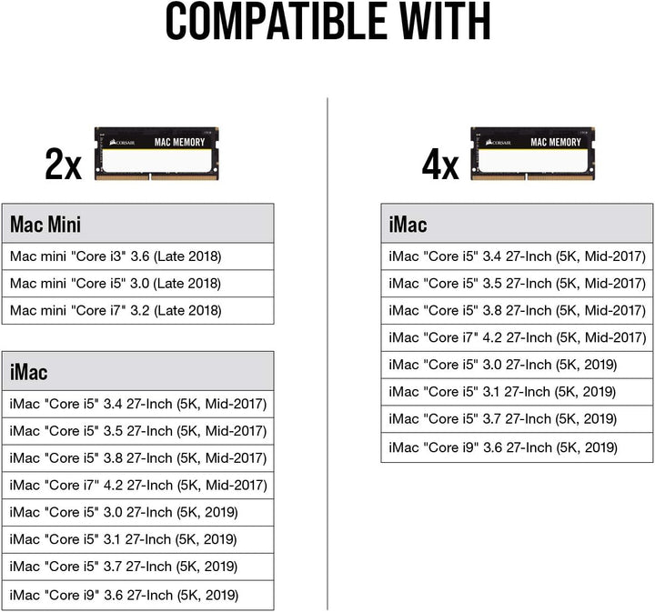 Corsair Mac Memory SODIMM 8GB (2x4GB) DDR3 1333MHz CL9 Speicher für Mac-Systeme, Apple-Qualifiziert
