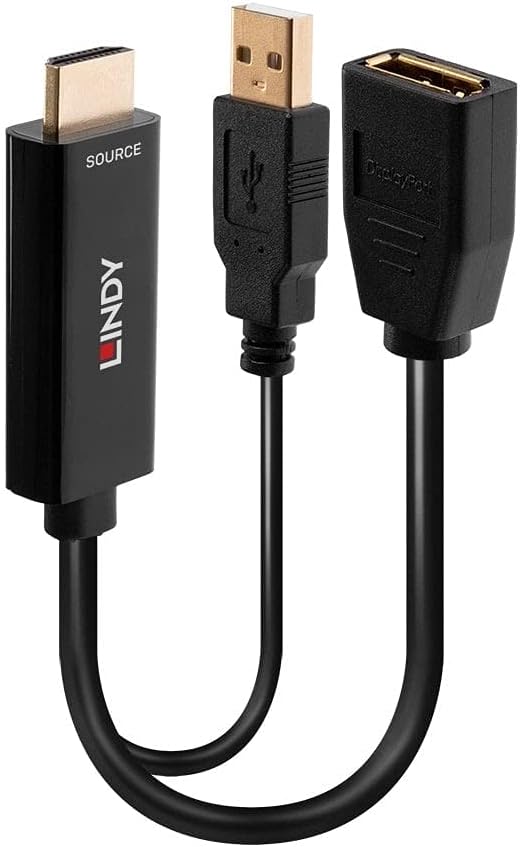 LINDY 38289 HDMI 18G auf DisplayPort 1.2 Konverter mit USB-Stromversorgung