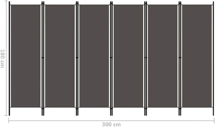 Tidyard 6tlg Raumteiler Trennwand Paravent Wand Anthrazit 300x180 cm