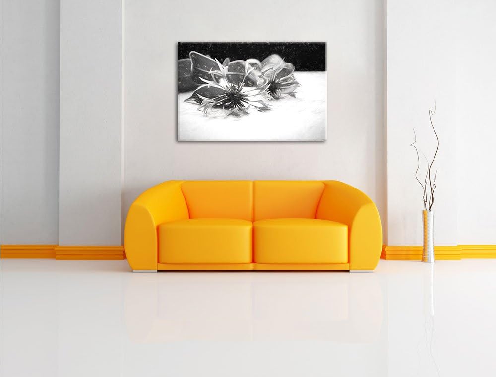 Pixxprint Notenblatt mit Kornblume als Leinwandbild/Grösse: 100x70 / Wandbild/Kunstdruck/fertig besp