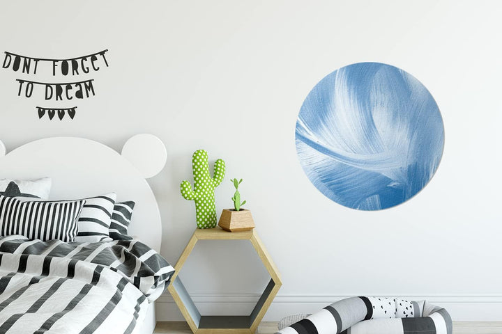 MuchoWow Wandbild Rund Wanddeko Deko Wohnzimmer Bilder 60x60 cm Blau - Acrylfarbe - Gestaltung, 60x6