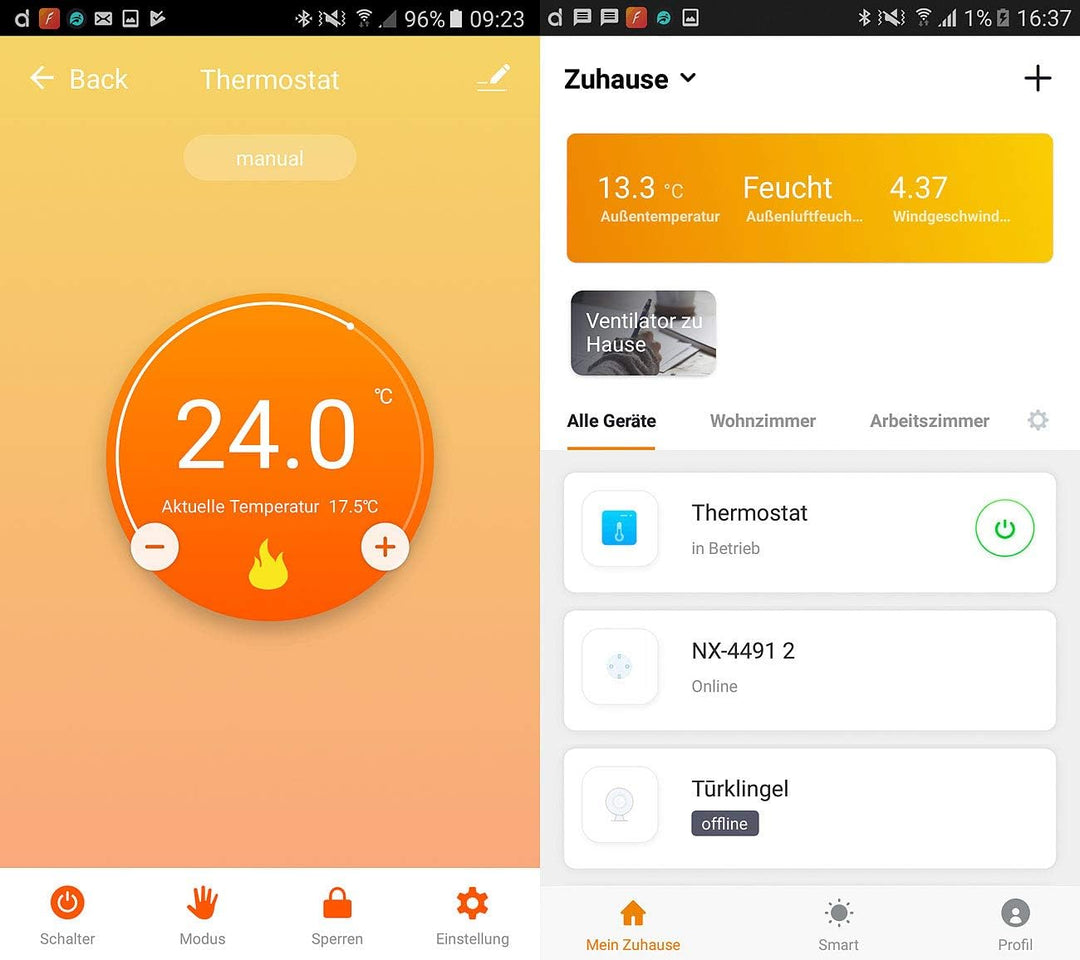 revolt Raumthermostat WLAN: WLAN-Thermostat für Fussbodenheizungen, für Siri, Alexa & GA (WiFi Therm