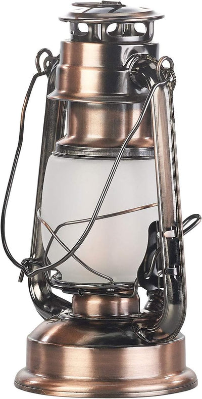 Lunartec LED Sturmlampe: 2er-Set LED-Sturmlaternen mit Flammen-Effekt; 25 cm Höhe; bronzefarben (Lat
