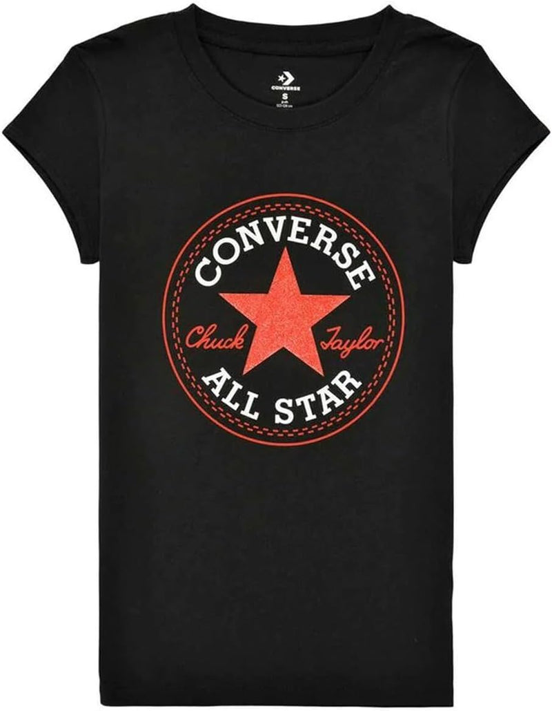 CONVERSE Unisex Baby Timeless Chuck Patch G Schwarz 100% Baumwolle T-Shirt mit kurzen Ärmeln, 10 año