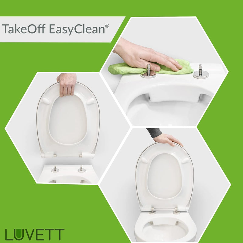 LUVETT® WC-SITZ C290, oval, doppelte Absenkautomatik Softclose, einfache Reinigung,Toilettendeckel a