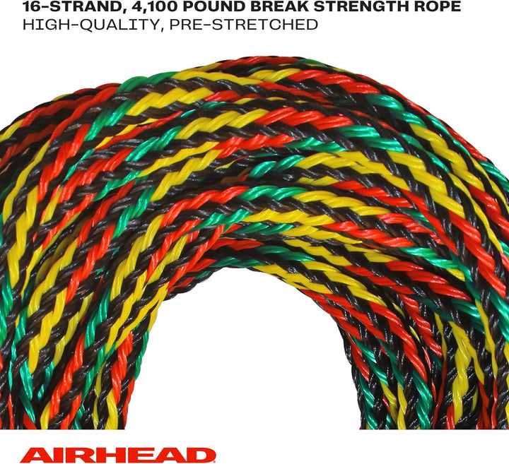 Airhead Tow Rope for 1-6 Rider Towable Tubes, 1 Section, Multiple 1-4 Rider, 1-4 Rider