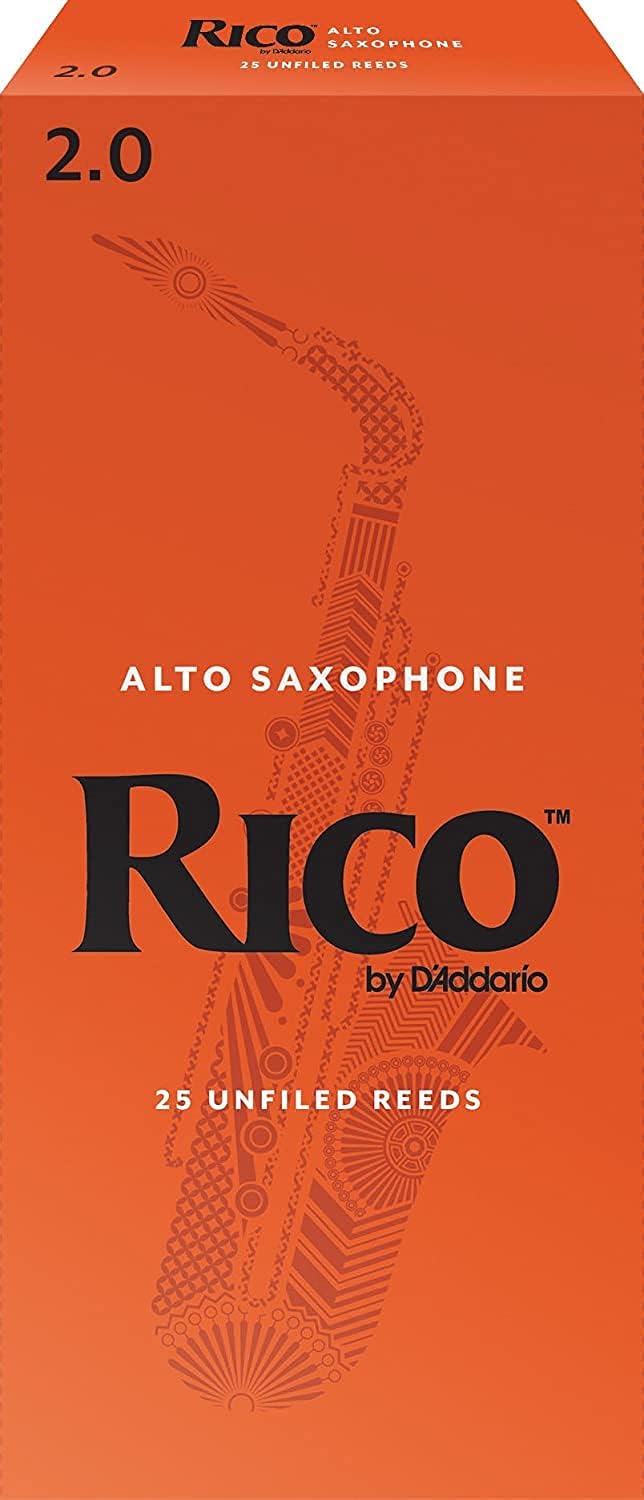Rico by D'Addario Saxophon Blätter | Hochpräzise gefertigt | Alt Saxophon Blätter 2 Stärke | 25er-Pa