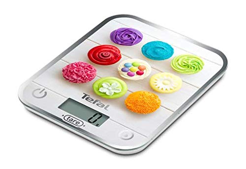 Tefal Optiss Decor Küchenwaage, Kapazität 5 kg, Gramm, Flüssigkeitsfunktion, Tara-Funktion, grosse P