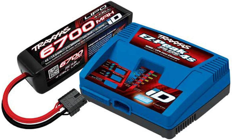 Traxxas Ladegerät 2981G + 1 x Lipo 4S 6700mAh 2890X Steckdose 2998G