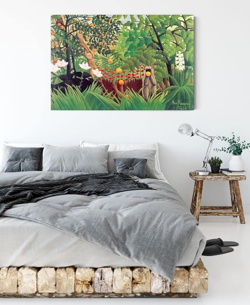 Generisch Henri Rousseau - Exotische Landschaft als Leinwandbild / Grösse: 100x70 cm / Wandbild / Ku