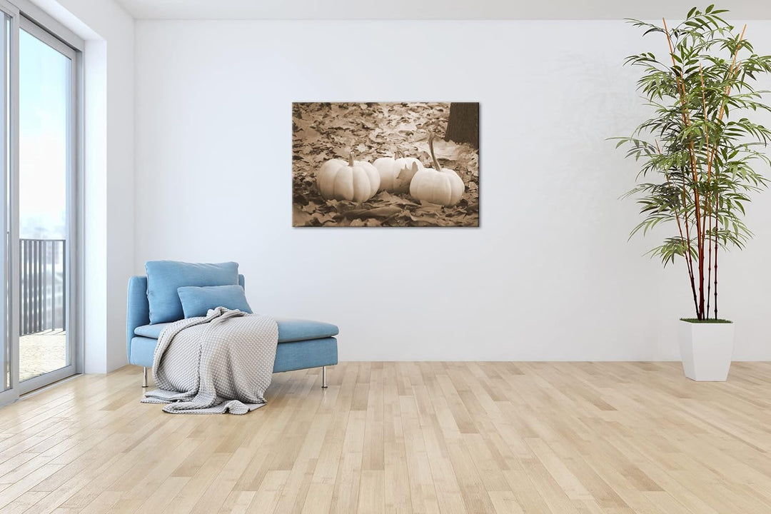 deyoli Herbstliche Kürbise Effekt: Sepia Format: 100x70 als Leinwandbild, Motiv fertig gerahmt auf E