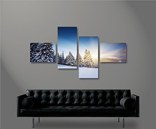 islandburner Bild Bilder auf Leinwand Winterlandschaft Alpen Berge Schnee 4L XXL Poster Leinwandbild