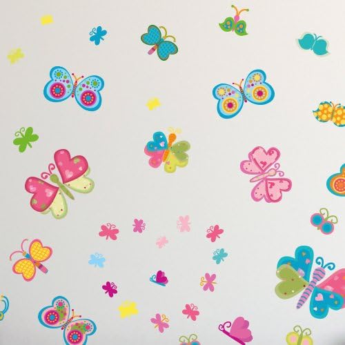 Wandkings Schmetterlinge Wandsticker Megapack Set, 53 Aufkleber, Gesamtfläche 260 x 70 cm
