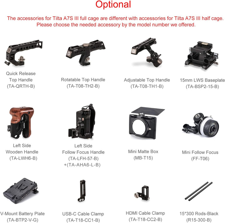 (Black) TILTA TA-T18-FCC-B Full Camera Cage für Sony Alpha 7S III / A7S III / A7S3 Tiltaing Kamera K