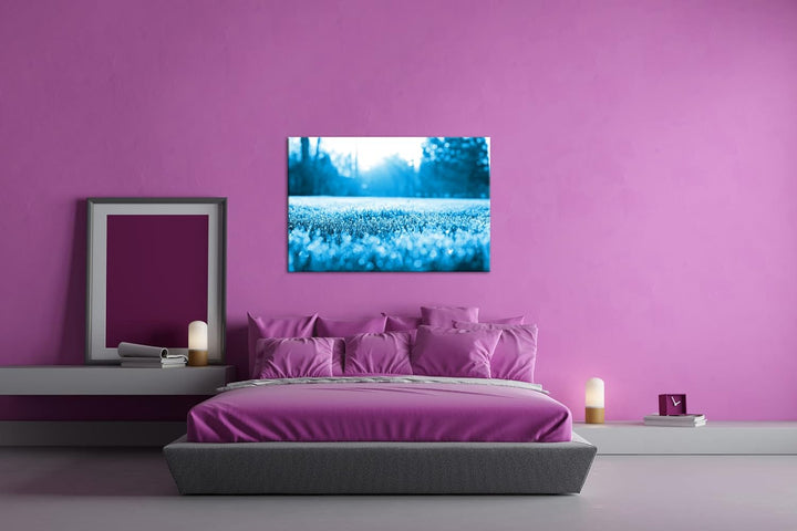 deyoli Morgenfrost auf einer Frühlingswiese Format 80x60 Effekt: Monocrome Blau als Leinwandbild, Mo