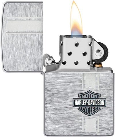 Zippo Harley-Davidson Bar and Shield Taschenfeuerzeug, gebürstetes Chrom