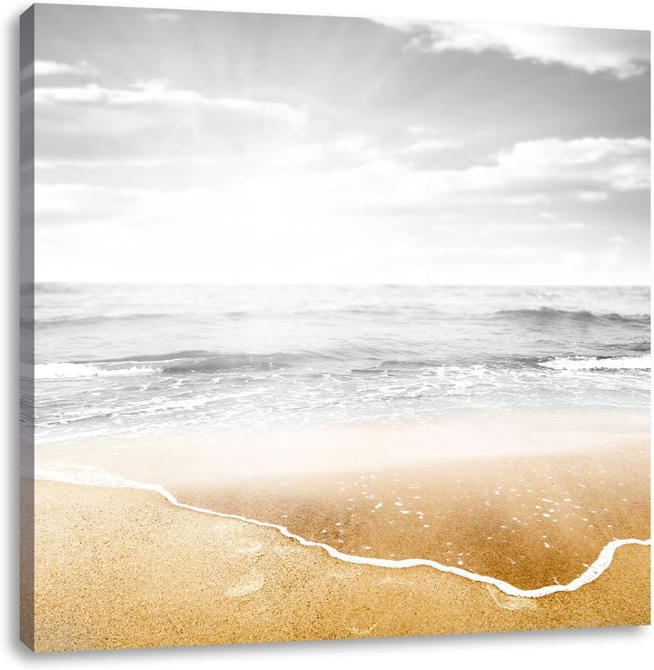 Pixxprint Wellen am Traumstrand als Leinwandbild/Grösse: 70x70 cm/Wandbild/Kunstdruck/fertig bespann