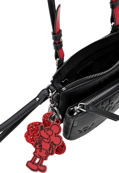 Desigual kleine Umhängetasche Schultertasche Mone All Mickey Linda 23WAYP01 Schwarz, Schwarz