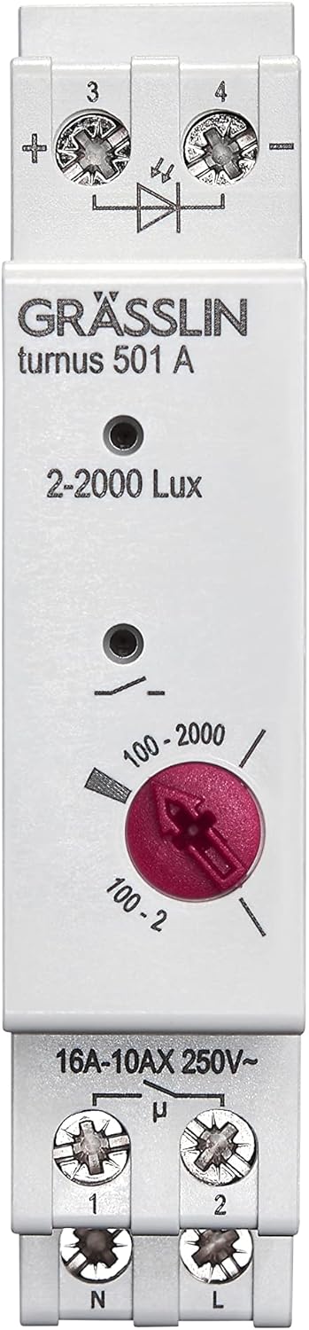 GRÄSSLIN 18.18.0013.1 Turnus 501 A – analoger Dämmerungsschalter mit externem Helligkeitsfühler für