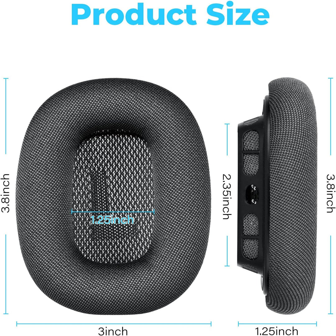 Airpods Max Ohrpolster, Ersatz-Ohrpolster für AirPods Max Kopfhörer, ein Strick-Mesh-Baldachin und M
