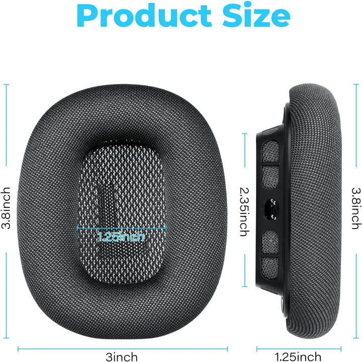 Airpods Max Ohrpolster, Ersatz-Ohrpolster für AirPods Max Kopfhörer, ein Strick-Mesh-Baldachin und M
