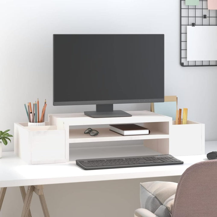 Tidyard Monitorständer Holz, Bildschirmständer Höhenverstellbarer Ergonomischem für Monitor, Laptop,