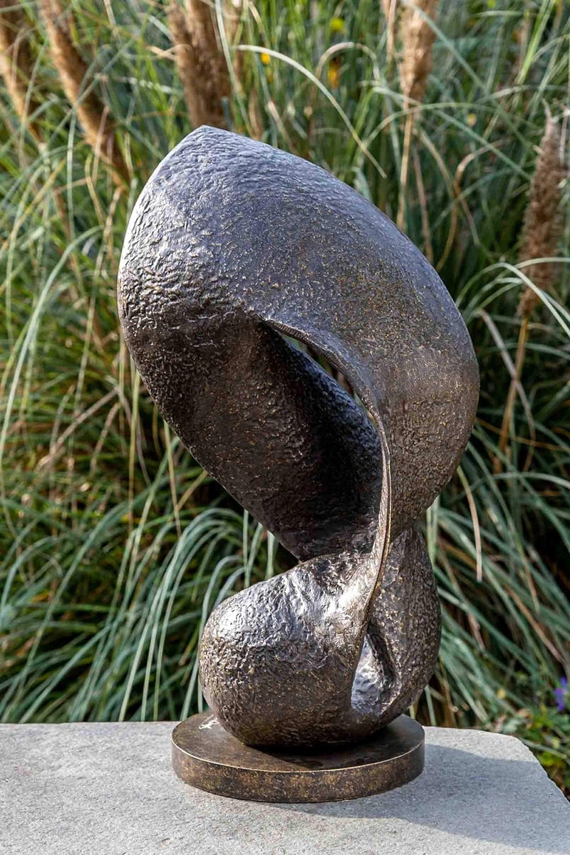 IDYL Bronze-Skulptur Moderne Skulptur Wave | 55x30x25 cm | Bronze-Figur handgefertigt | Gartenskulpt