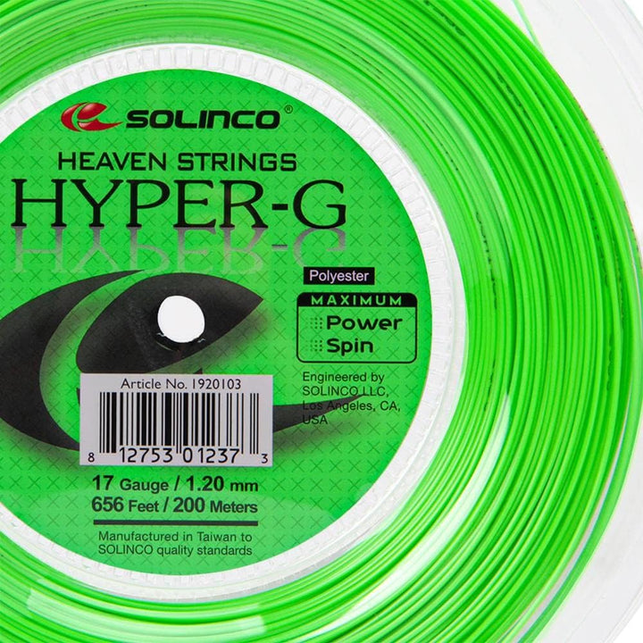 Solinco Hyper-G 200M Grün Tennis Saitenrolle 200m Monofil Grün 1,20, 1,20