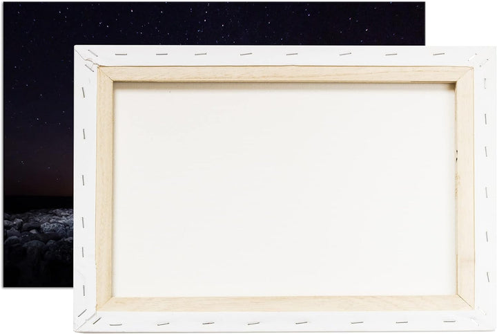 deyoli Dark Schädel mit Sternen im Himmel im Format: 80x60 als Leinwandbild, Motiv fertig gerahmt au