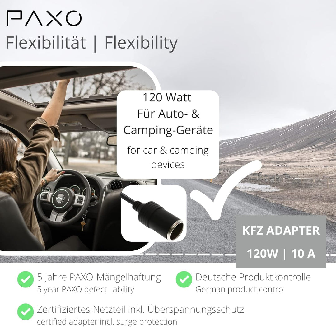 KFZ Netzadapter, 120W | 10A | 12V, Spannungswandler, Gleichrichter mit Zigarettenanzünder-Buchse 10