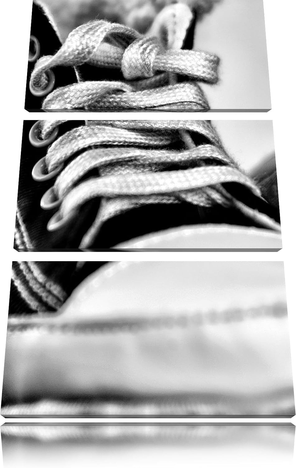 Pixxprint Trendige Schuhe / 3-Teilig/Gesamtmass 120cm Leinwandbild bespannt auf Holzrahmen/Wandbild