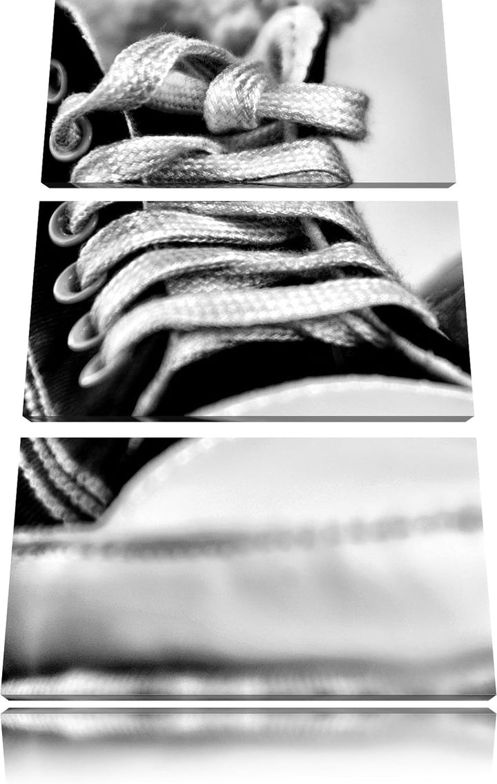 Pixxprint Trendige Schuhe / 3-Teilig/Gesamtmass 120cm Leinwandbild bespannt auf Holzrahmen/Wandbild