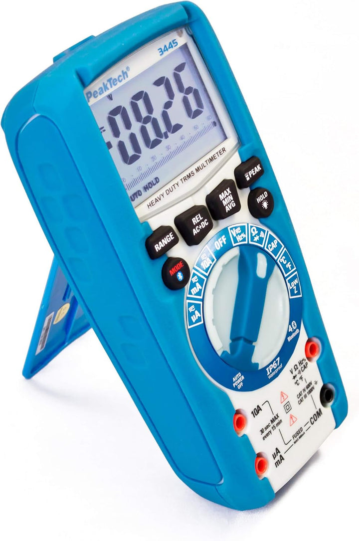 PeakTech 3445 - True RMS Digital Multimeter mit 4.0 Bluetooth & Stromzangenadapter 200 A AC für Digi