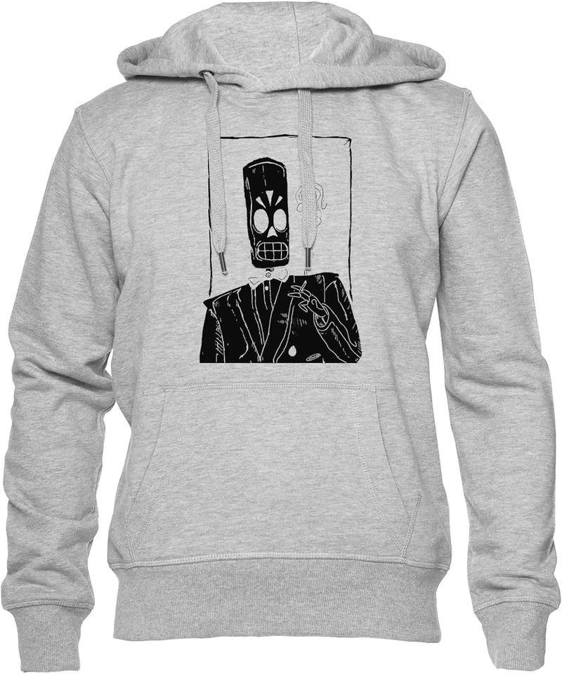 Grim Unisex Hoodie Herren Damen Grau Lange Ärmel Kapuzenpulli Men&