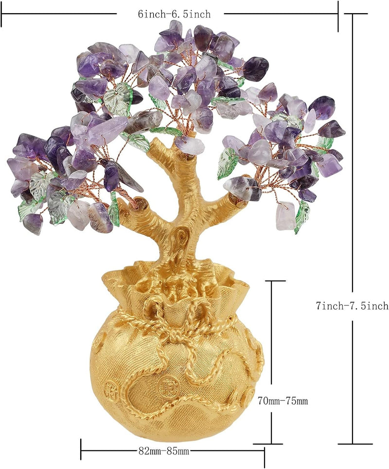 Nupuyai Amethyst Kristall Baum Feng Shui Edelstein Baum, Glücksbaum, Geldbaum Geschenk, Hochzeit Fen