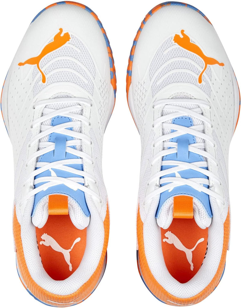 PUMA Unisex Solarattack RCT Tennisschuh 44.5 EU Puma White Ultra Orange Team Light Blue, 44.5 EU Pum