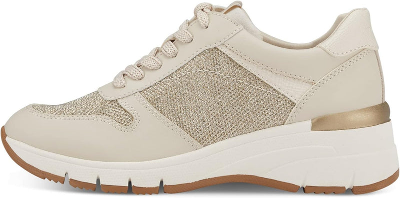 Tamaris Damen 1-1-23742-20 Sneaker Low 38 EU Beige, 38 EU Beige