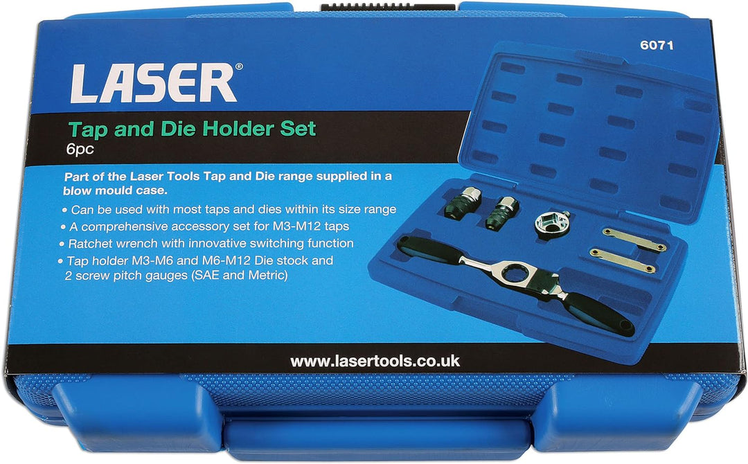 Laser 6071.0 Gewindebohrer und Schneideisenhalter Satz, 6-Teilig