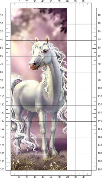 wandmotiv24 Türtapete Prinzessinnen Einhorn, Weiss, Fantasy 70 x 200cm (B x H) - Dekorfolie selbstkl