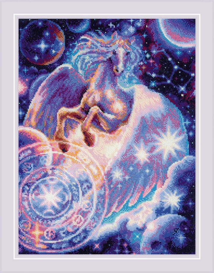 RIOLIS Counted Cross Stitch Kit 11.75"X15.75"-Pegasus Constellation (14 Count)