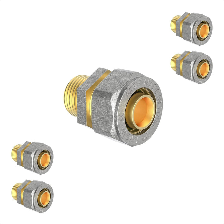 KIRCHHOFF | MSVR Rohr | 5er Set | Klemmringverschraubung 16 mm x 3/4" | Aluverbundrohr | für Heizung