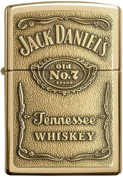 Zippo Jack Daniel 's Label Regular Feuerzeug High Polish Brass, High Polish Brass