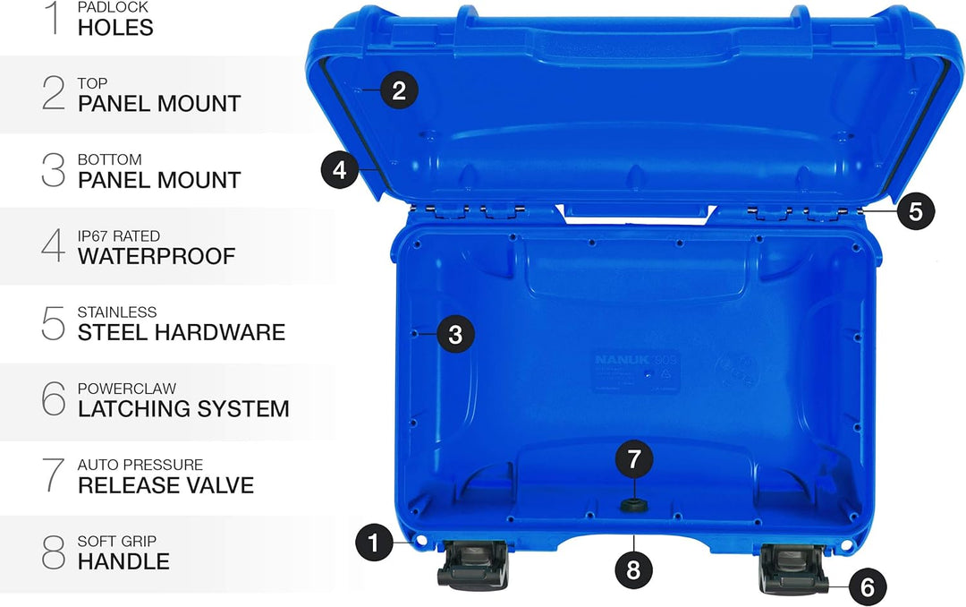 Nanuk 909 wasserdichte Hartschalenkoffer - Blau Blau leer, Blau leer