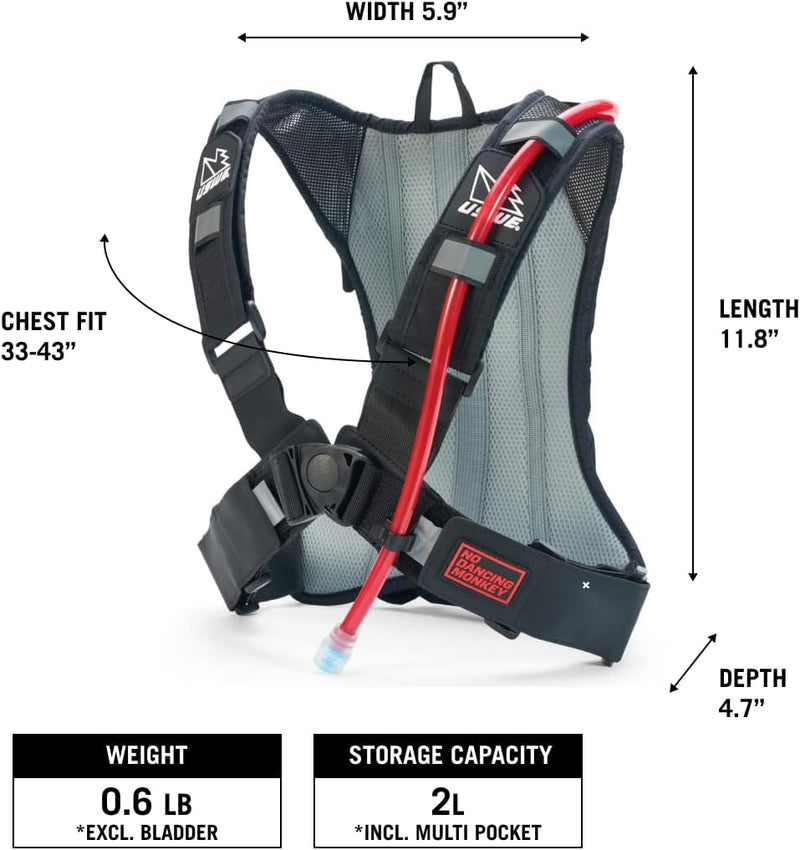 USWE Unisex – Erwachsene Outlander Trinkrucksack Unisize Schwarz, Unisize Schwarz