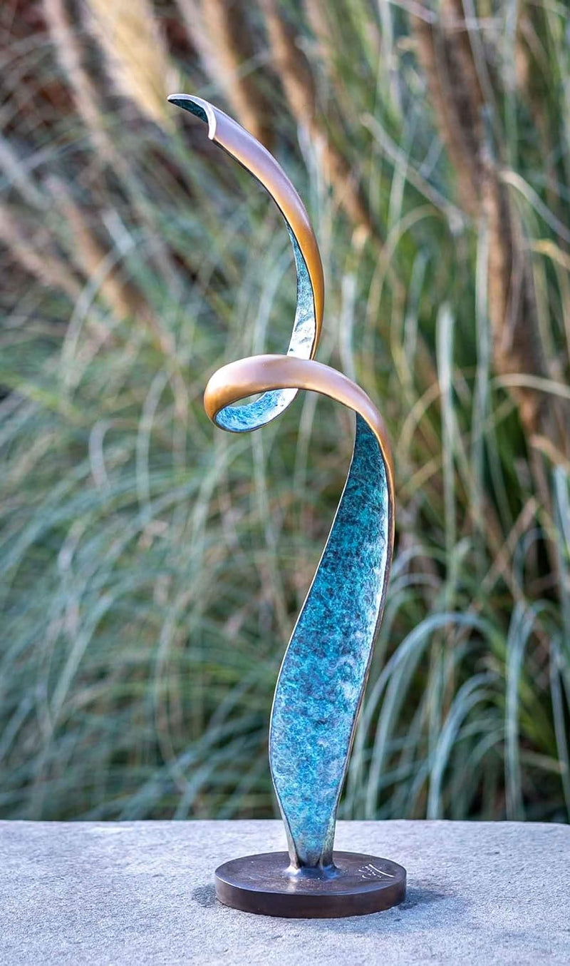 IDYL Bronze-Skulptur Moderne Skulptur Helix | 47x13x13 cm |Bronze-Figur handgefertigt | Gartenskulpt