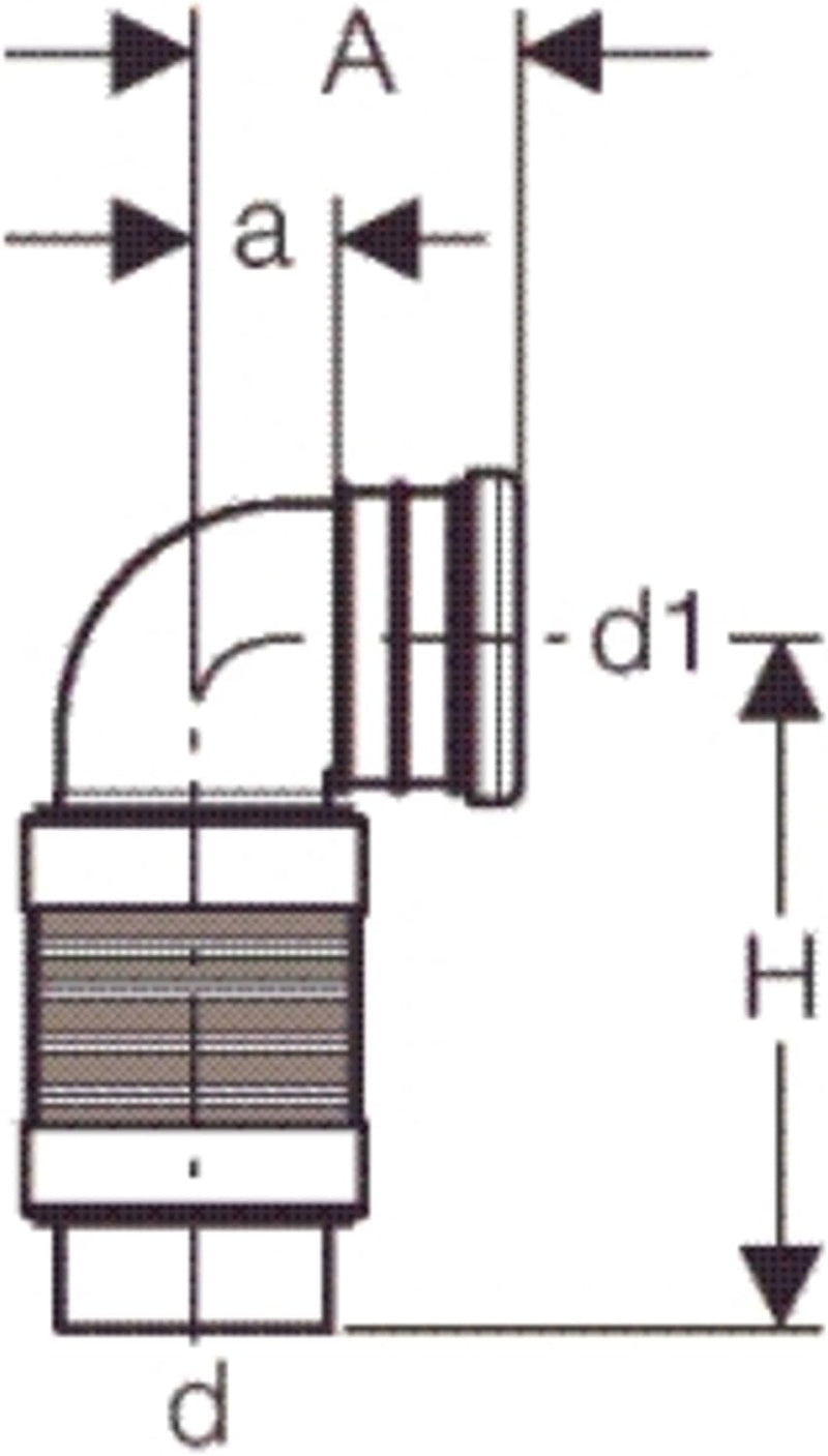 Geberit PE-Wandklosett-Bogen Flexibel 90/90 mm, 241521001