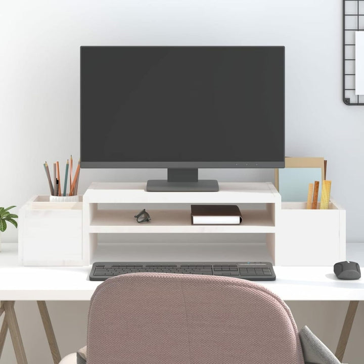Tidyard Monitorständer Holz, Bildschirmständer Höhenverstellbarer Ergonomischem für Monitor, Laptop,