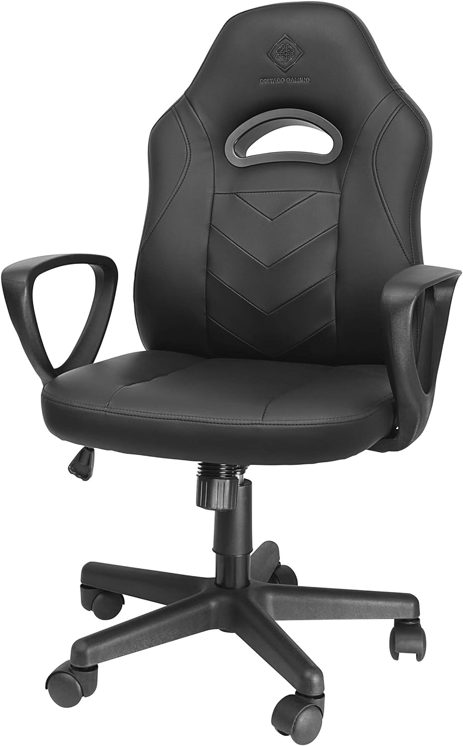 DELTACO Klassischer Gaming Stuhl (Junior Grösse, PU Leder, ergonomisch, höhenverstellbar), GAM-094