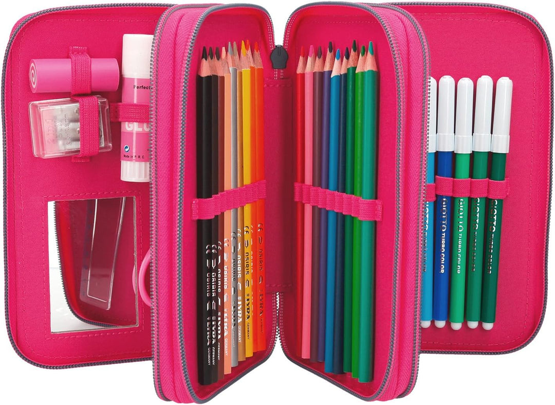 Depesche 784 Federtasche 3 fach Top Model, Popstar Gitarre, Rosa