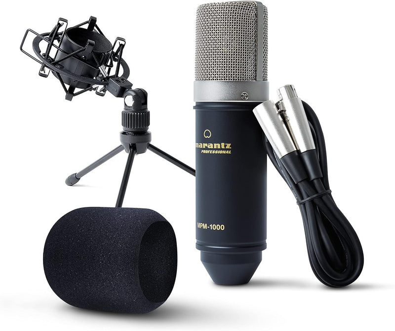 Marantz Professional MPM1000 - XLR Kondensatormikrofon, Schwarz & M-Audio M-Track Solo – USB Audio I